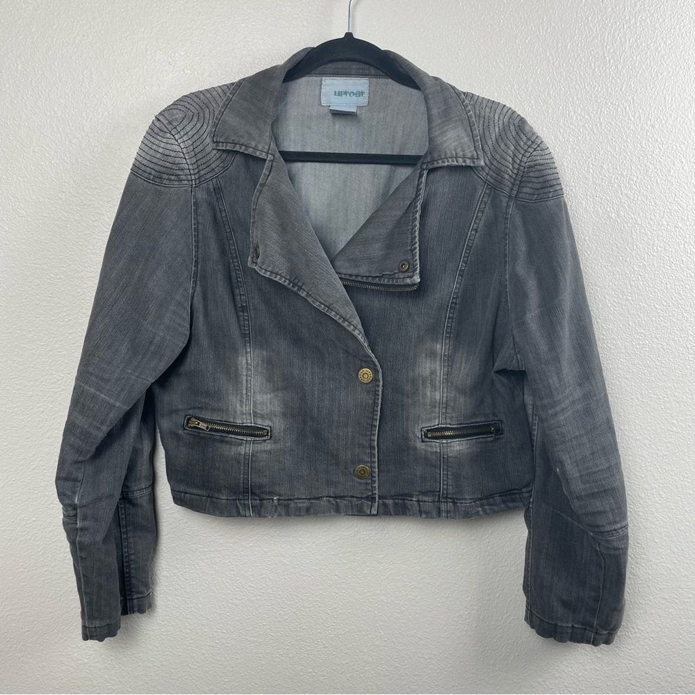 Gray Cropped Jean Jacket XXL sz 20
